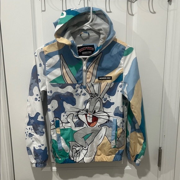 Members Only Kids Wind Breaker Hoodie with Bugs Bunny Size 10/12 - Picture 1 of 5